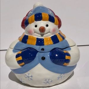 Snow Men Elements Candy Jar Good condition especial for Christmas.Cj 23